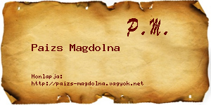 Paizs Magdolna névjegykártya